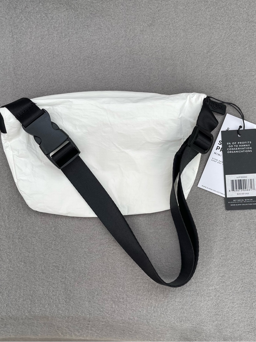 ALOHA Collection White Mini Hip Fanny Pack NWT Splash-Proof Durable Lightweight - Picture 15 of 16